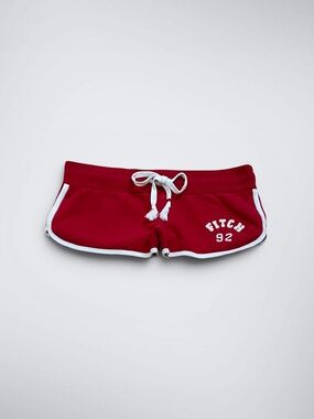 Abercrombie & Fitch Cherry Red Low Rise Micro Booty Shorts